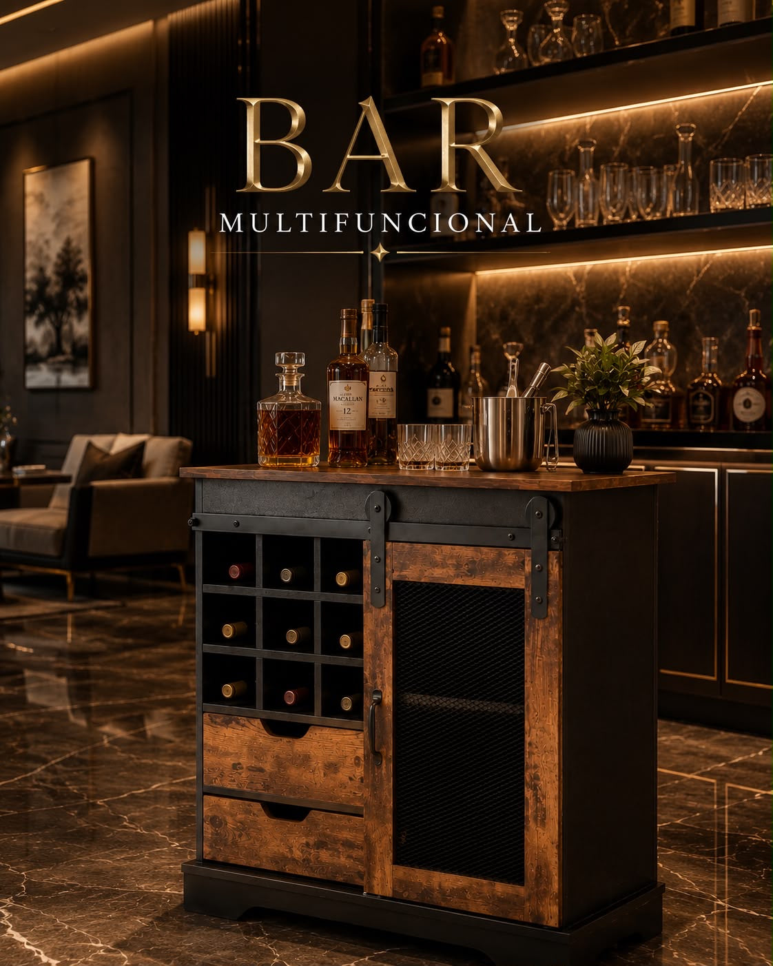Mueble Bar de madera