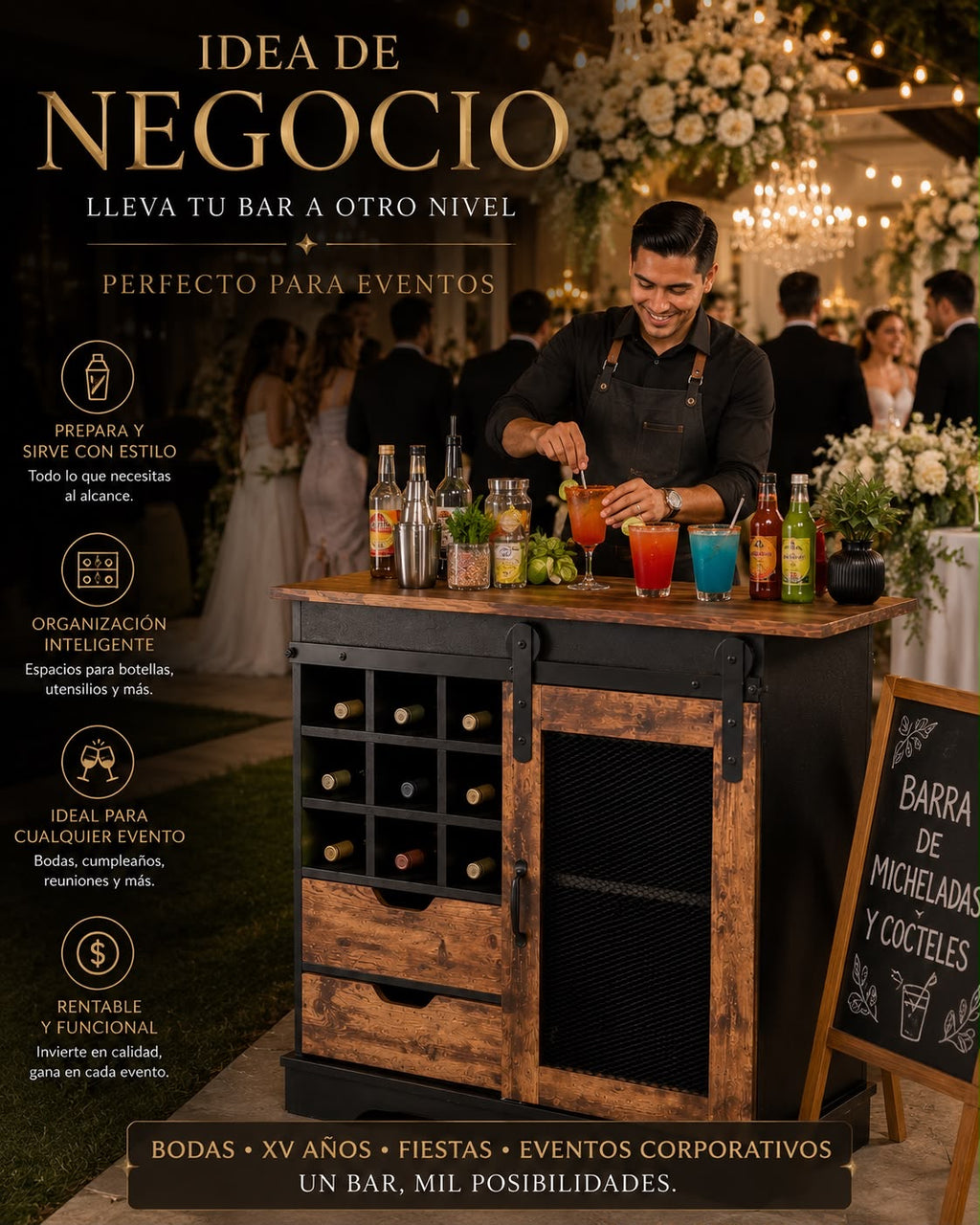 Mueble Bar de madera
