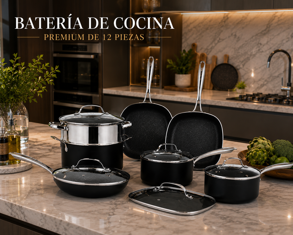Cacerolas de 12 piezas en set / bateria de cocina