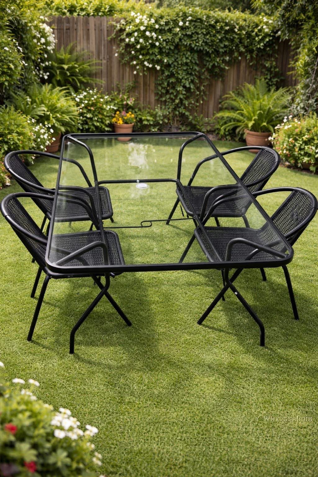 Mesa de jardín en juego