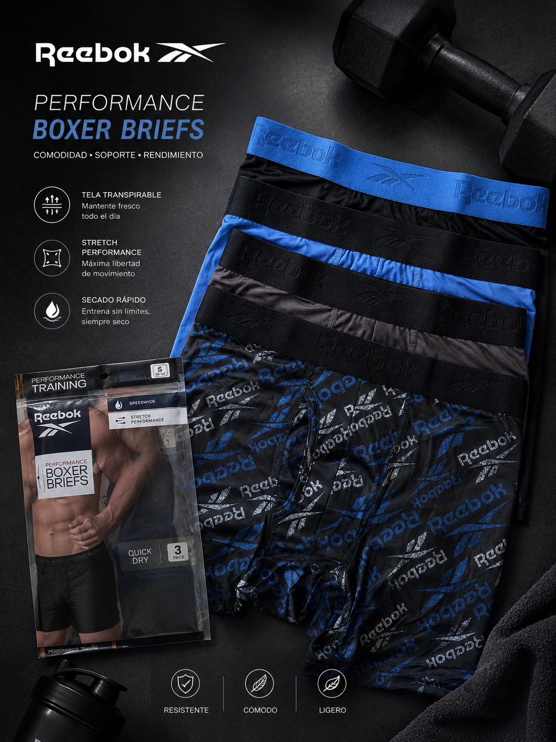 Boxer Reebok para caballero