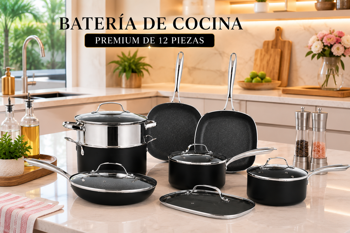 Cacerolas de 12 piezas en set / bateria de cocina