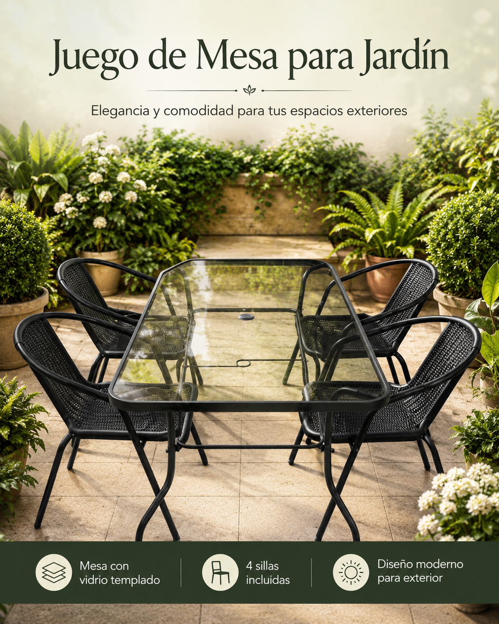 Mesa de jardín en juego